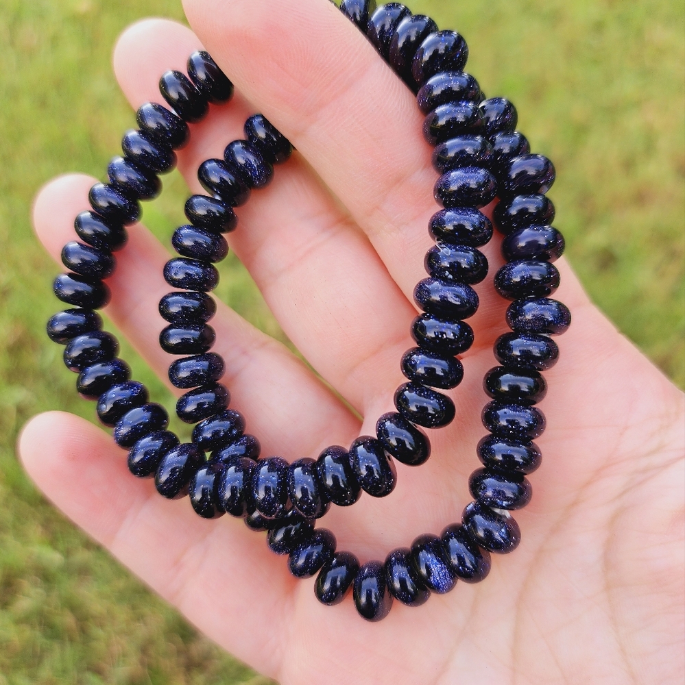 blue sandstone donut bracelet